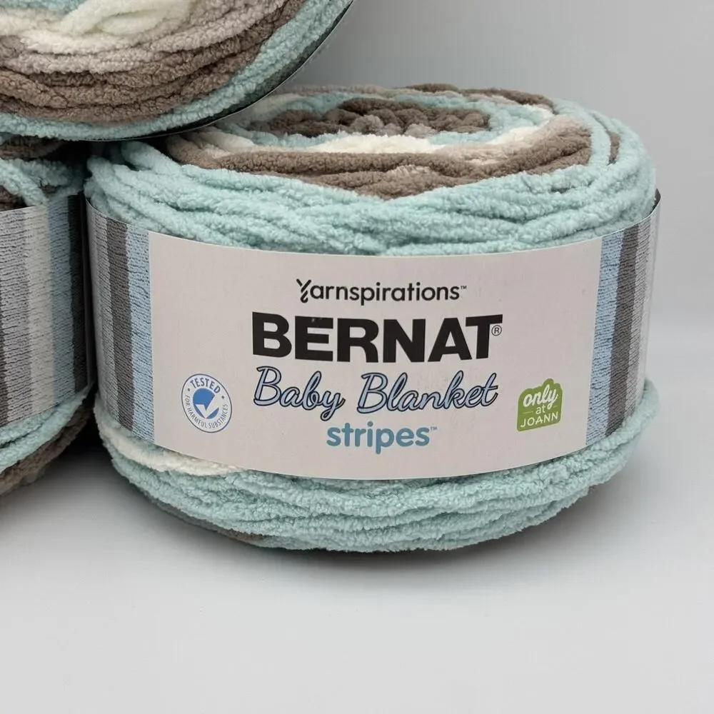 Bernat Baby Blanket Stripes Yarn Lot of 6 x 10.5 oz Joann Exclusive NEW